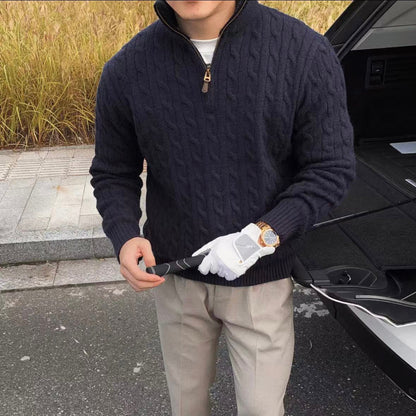 GENEVA Mock Neck Half-Zip Sweater 